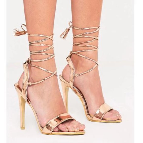 gold shoes pretty little thing